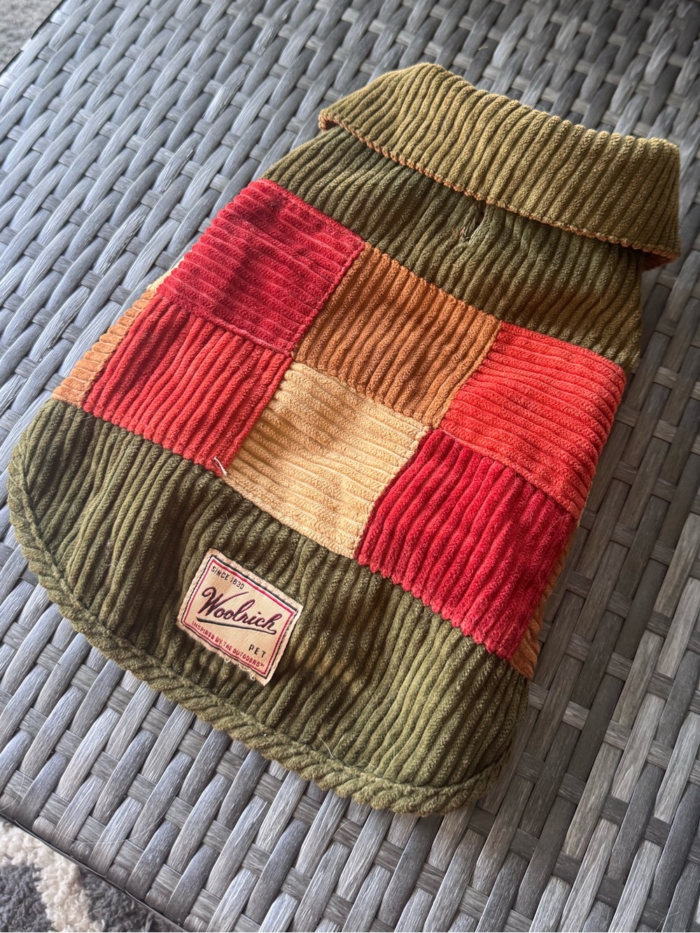 WOOLRICH Patchwork Corduroy Small Dog Outfit